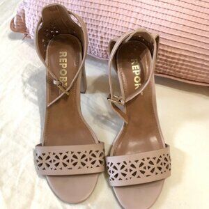 Report Nude Pink Block Heel Sandal Size 6.5